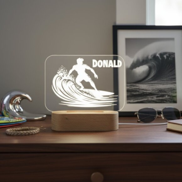 Surfing Night Light – Personalized LED Lamp for Beach Enthusiasts - Picture 8 of 8